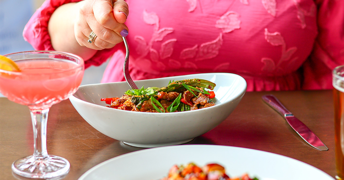 Beef Stir Fry w fork