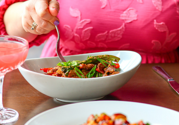 Beef Stir Fry w fork
